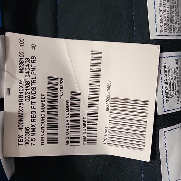 NWT Workrite FR Royal Blue Flame Resistant 7.5 oz Nomex Work Pants Size 40×29 - Picture 4 of 6